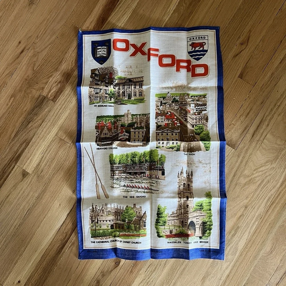 This is Oxford Irish Linen Tea Towel Wall Hanging Sewing Panel 18.5